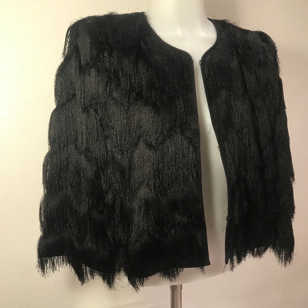 BCBGMAXAZRIA Jaxon CrochetFringe jacket SizeM $228